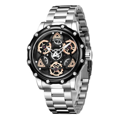 RUIMAS Quartz Watches Men's Business Wristwatch Waterproof Male Clock Chronograph Stainless Steel Casual Watch reloj hombre 331-8