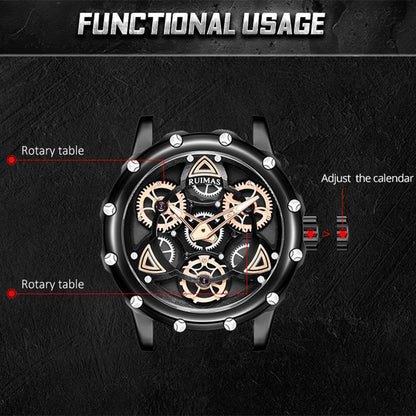 RUIMAS Quartz Watches Men's Business Wristwatch Waterproof Male Clock Chronograph Stainless Steel Casual Watch reloj hombre 331-5