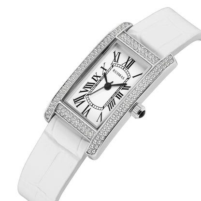 RUIMAS Brand Wrist Watches For Women Square Rose Gold WristWatch Fashion Luxury Leather Female Casual Ladies Quartz Watch Clock-11