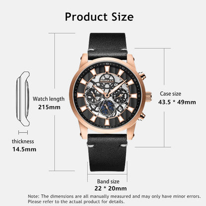 RUIMAS Fashion Men Watches Sapphire Automatic Mechanical Wrist Watch Waterproof Date Leather Casual Male Clock Montre Homme 6768