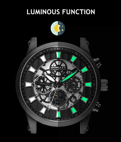 RUIMAS Fashion Men Watches Sapphire Automatic Mechanical Wrist Watch Waterproof Date Leather Casual Male Clock Montre Homme 6768