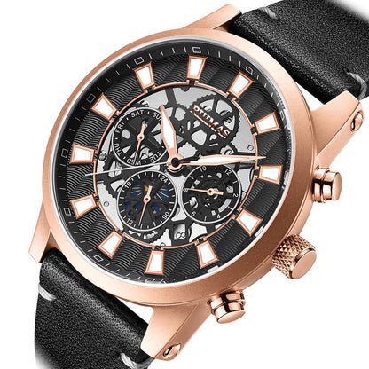 RUIMAS Fashion Men Watches Sapphire Automatic Mechanical Wrist Watch Waterproof Date Leather Casual Male Clock Montre Homme 6768