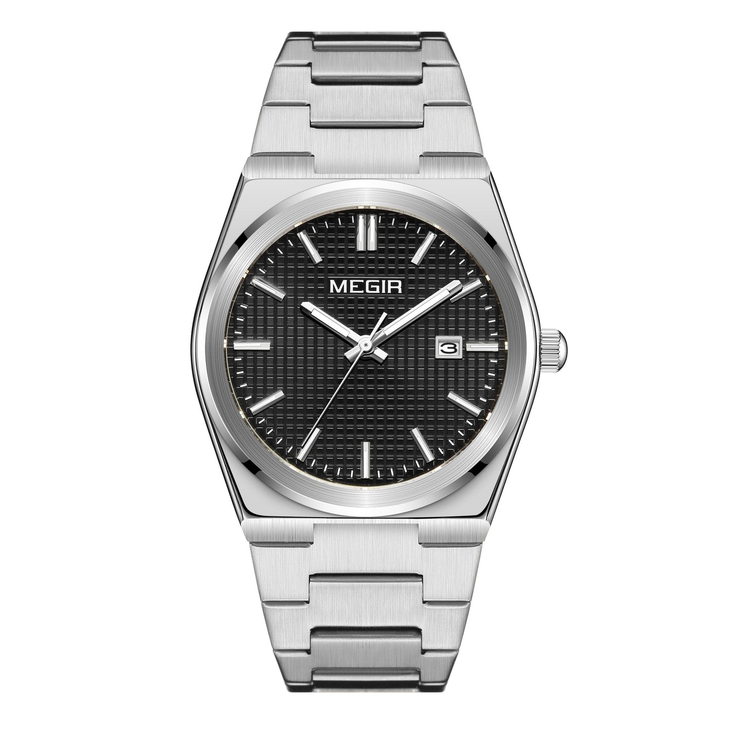 MEGIR Luxury Business Watches for Men Stainless Steel Strap Waterproof Calendar Male Quartz Wristwatch Clock Reloj Hombre 1086-5