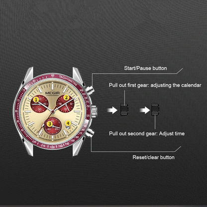 MEGIR Fashion Brand Men Wristwatches Military Sport Watches Canvas Strap Waterproof Chronograph Clock Gift for Men Montre Homme 2247-3