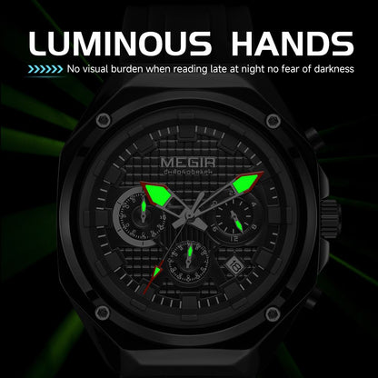 MEGIR Brand Men Quartz Watch Luxury Sport Wristwatches Waterproof Luminous 24 Hours Chronograph Clock Date Reloj Hombre 8118