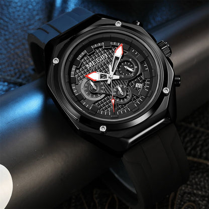 MEGIR Brand Men Quartz Watch Luxury Sport Wristwatches Waterproof Luminous 24 Hours Chronograph Clock Date Reloj Hombre 8118