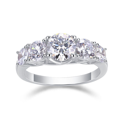 Deep Affection - Set With 1-carat Top-quality Moissanite S925 Silver And Platinum-plated Diamond Wedding Ring. The Ring Can Be Tested With A Diamond Pen In Gold And Rose Gold
