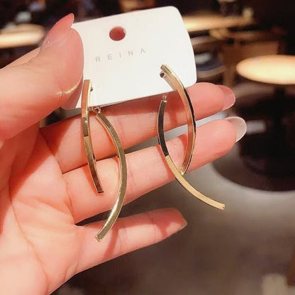 Fashion Minimalist Cross Line Tassel Earrings For Women