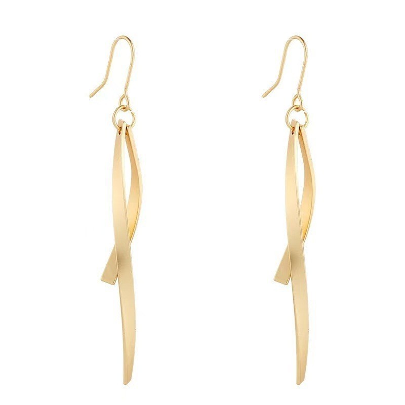 Fashion Minimalist Cross Line Tassel Earrings For Women