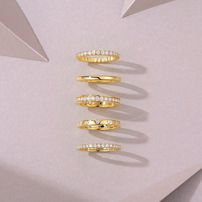 Golden Star - A Diamond Wedding Ring Set With Top-quality Moissanite S925 Silver And Gold-plated. The Gold Color Of The Ring Can Be Tested With A Diamond Pen