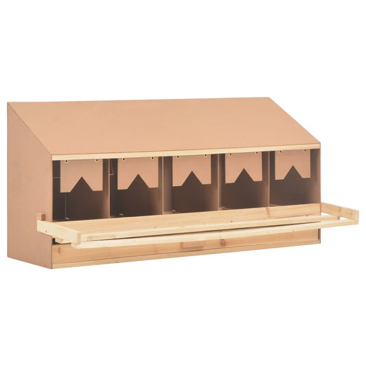 NNEVL Chicken Laying Nest 5 Compartments 117x33x54 cm Solid Pine Wood-0