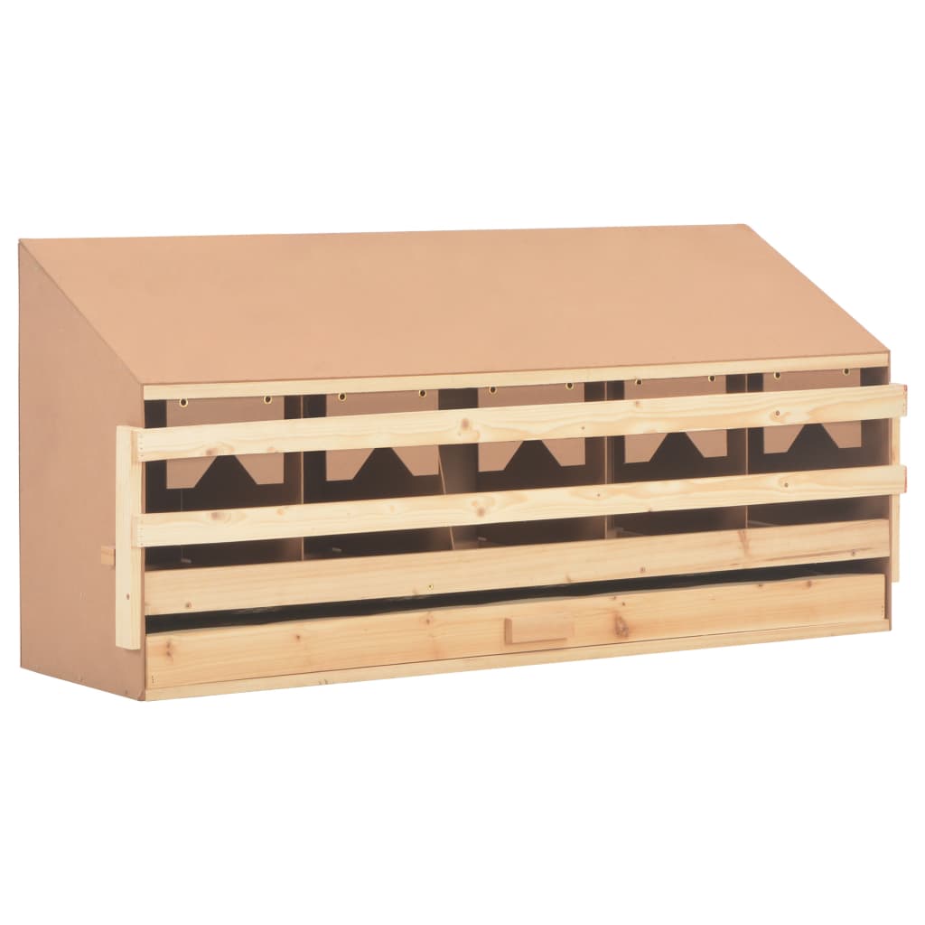NNEVL Chicken Laying Nest 5 Compartments 117x33x54 cm Solid Pine Wood-1