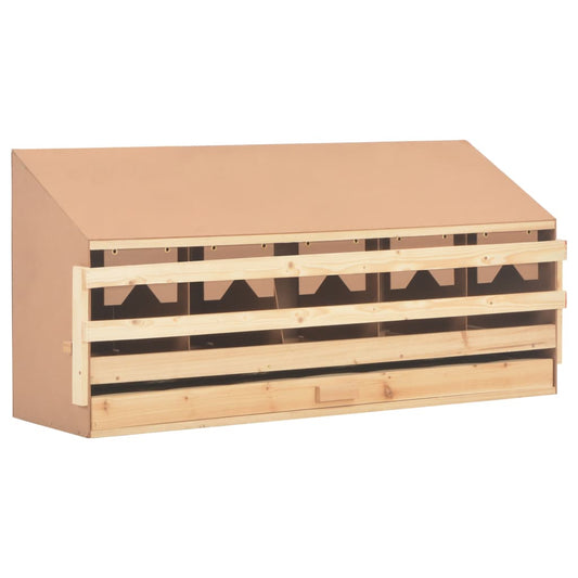 NNEVL Chicken Laying Nest 5 Compartments 117x33x54 cm Solid Pine Wood-1