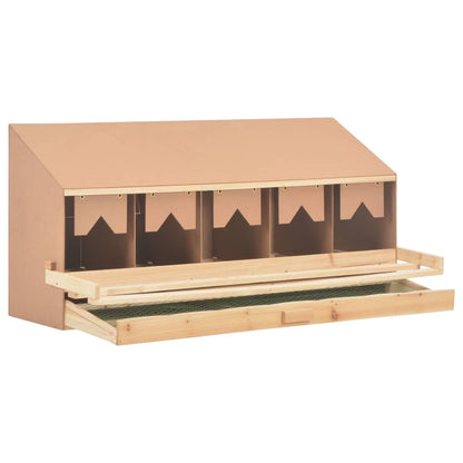 NNEVL Chicken Laying Nest 5 Compartments 117x33x54 cm Solid Pine Wood-3