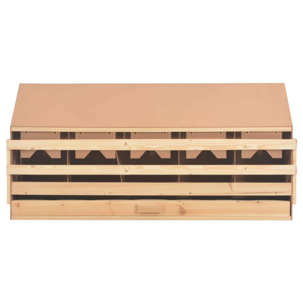 NNEVL Chicken Laying Nest 5 Compartments 117x33x54 cm Solid Pine Wood-4