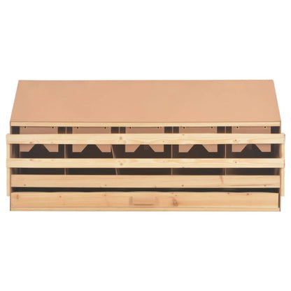 NNEVL Chicken Laying Nest 5 Compartments 117x33x54 cm Solid Pine Wood-4