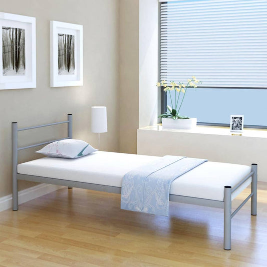 NNEVL Bed Frame Grey Metal King Single Size-0