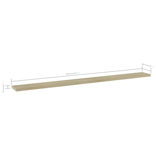 NNEVL Bookshelf Boards 8 pcs Sonoma Oak 100x10x1.5 cm Chipboard