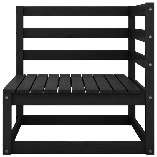NNEVL Garden Corner Sofas 2 pcs Black Solid Pinewood
