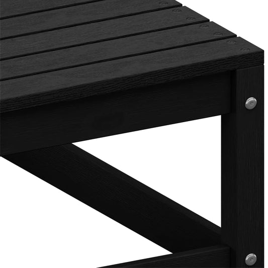 NNEVL Garden Corner Sofas 2 pcs Black Solid Pinewood