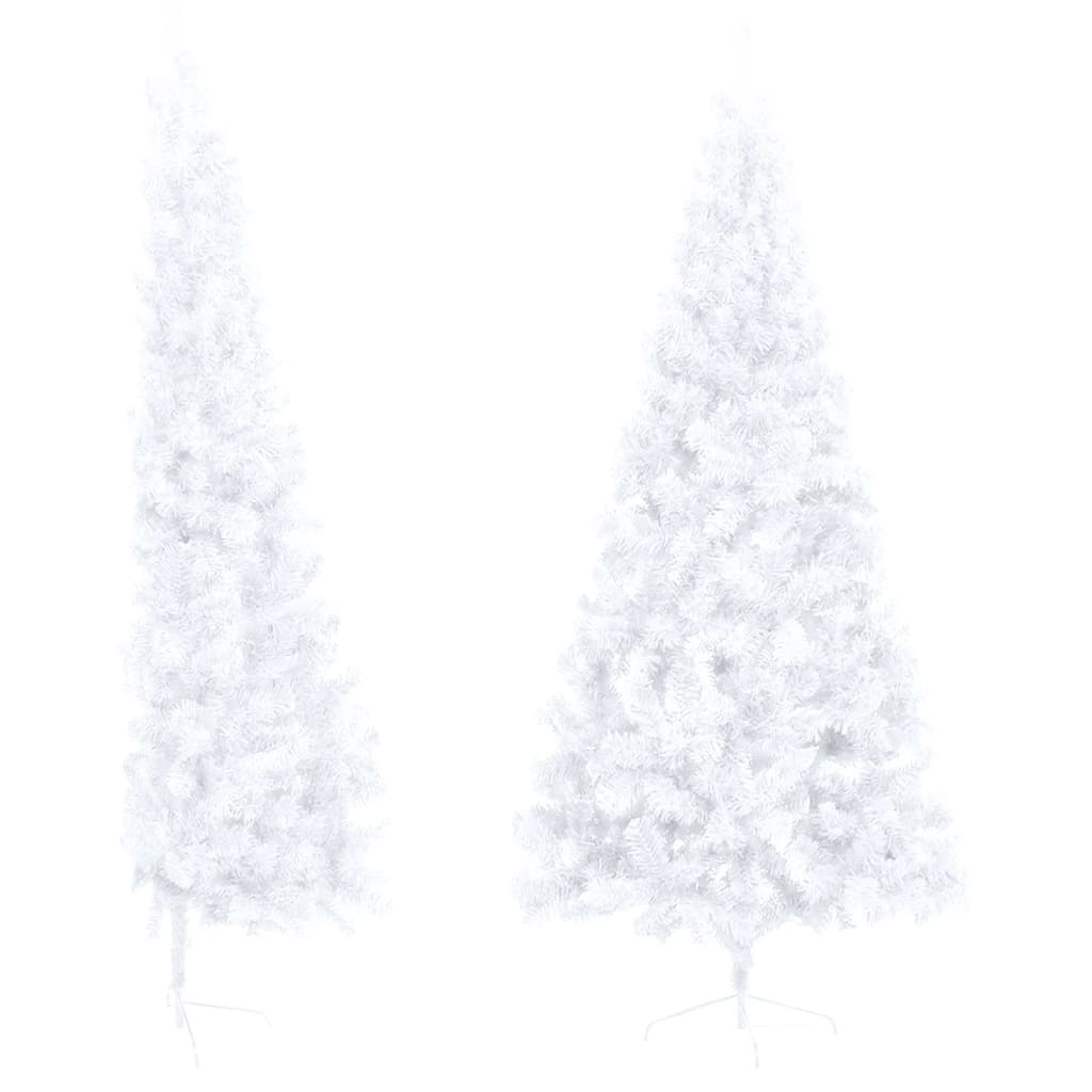 NNEVL Artificial Half Christmas Tree with Stand White 180 cm PVC-1