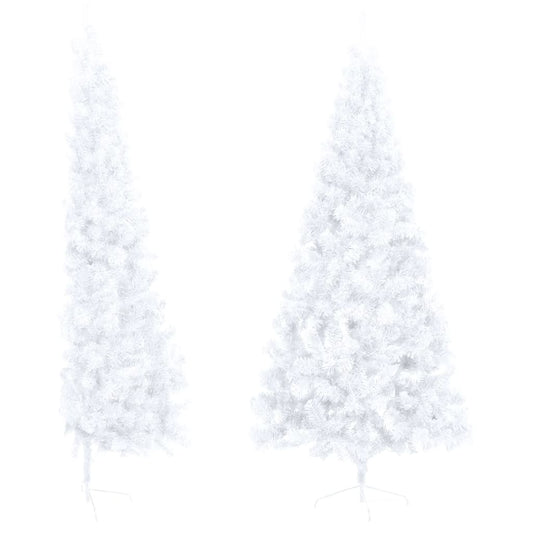 NNEVL Artificial Half Christmas Tree with Stand White 180 cm PVC-1