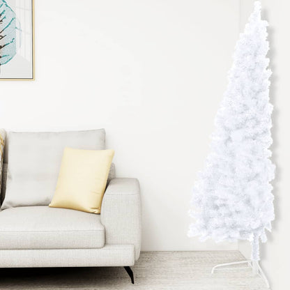 NNEVL Artificial Half Christmas Tree with Stand White 180 cm PVC-0