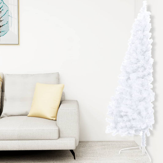 NNEVL Artificial Half Christmas Tree with Stand White 180 cm PVC-0