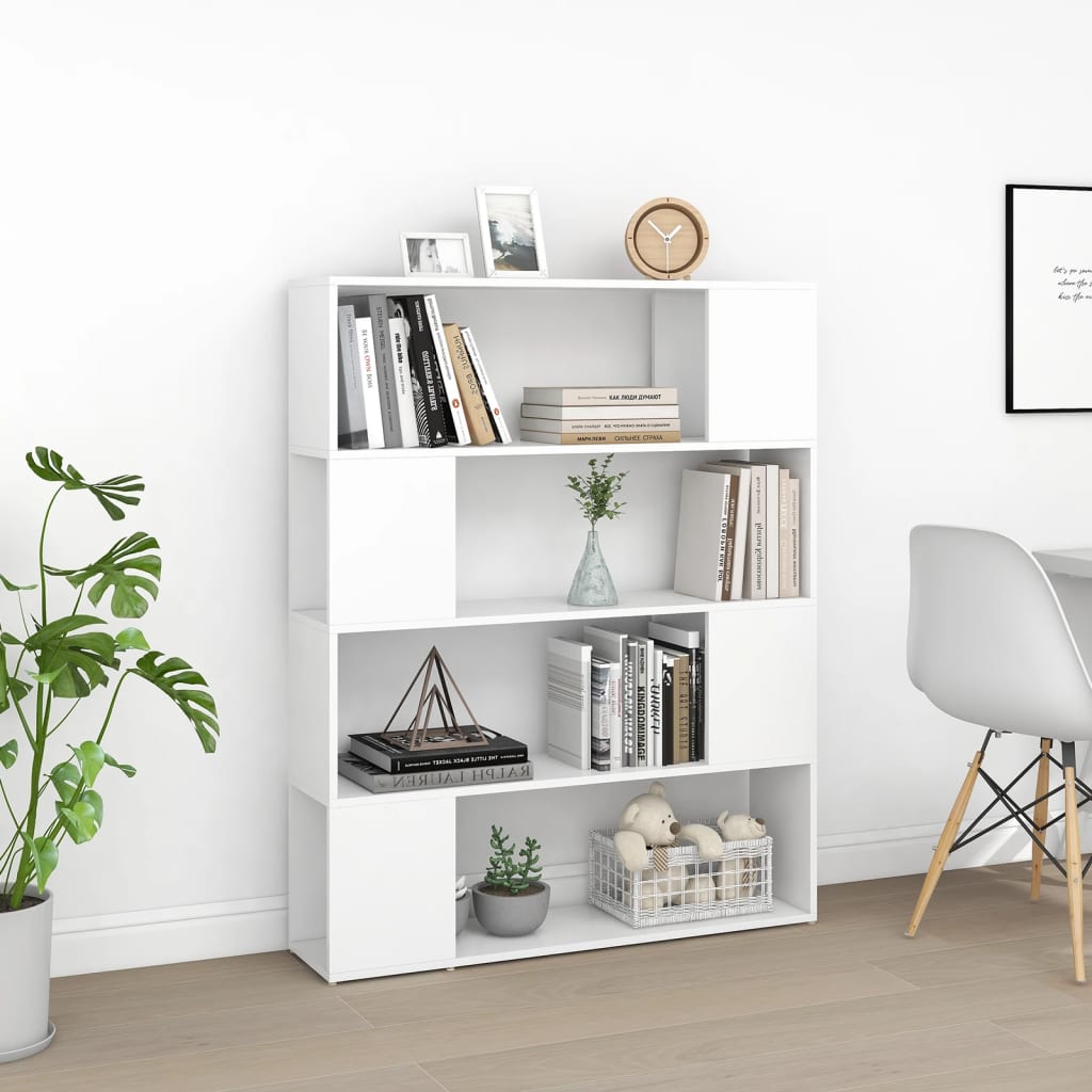 NNEVL Book Cabinet Room Divider White 100x24x124 cm-2