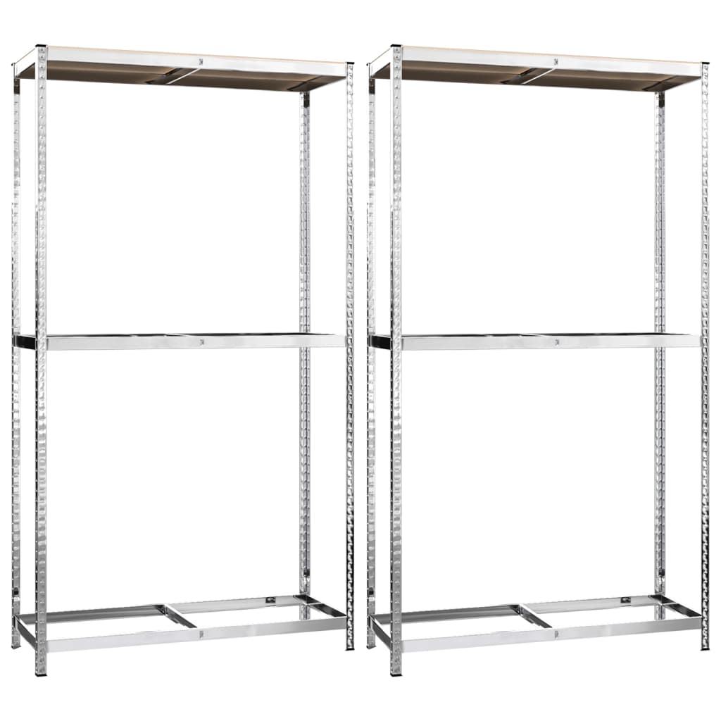 NNEVL 2-Layer Tire Racks 2 pcs Silver 110x40x180 cm Steel