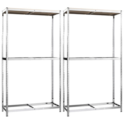 NNEVL 2-Layer Tire Racks 2 pcs Silver 110x40x180 cm Steel