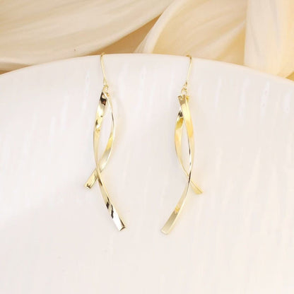 Fashion Minimalist Cross Line Tassel Earrings For Women