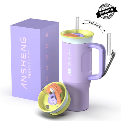 ANSHENG Custom Logo Stainless Steel Tumbler – 18oz / 24oz / 32oz / 40oz with Handle