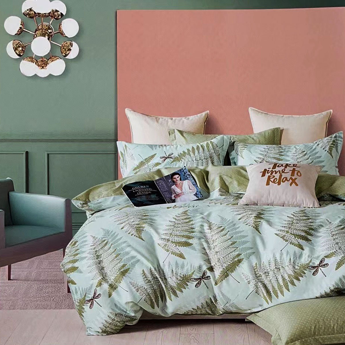 NNEDSZ Echuca House 100% Cotton Reversible Quilt Cover Set Queen-0