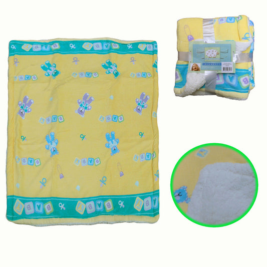 NNEDSZ Elements Soft Coral Fleece Baby Blanket 80 x 100 cm - Yellow-0