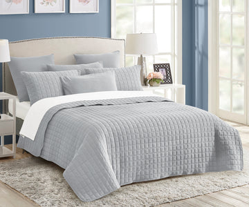 NNEDSZ 7 piece vintage stone wash comforter set queen silver