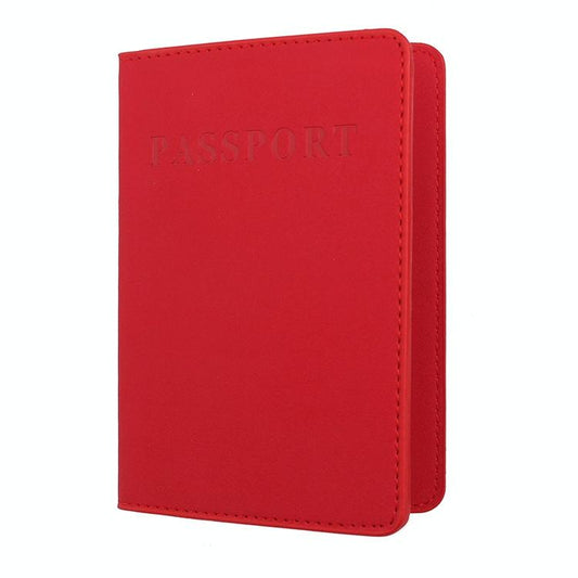 NNEDSZ Frosted Pu Multi Card Passport Holder Big Red-0