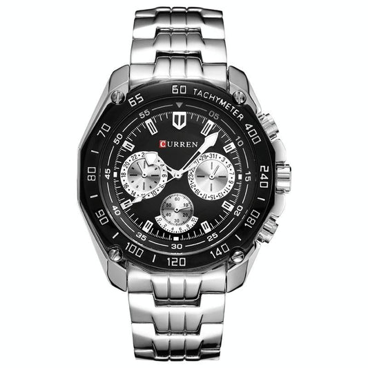 NNEDSZ Waterproof Quartz Watch For Men - Casual Business Style - White Shell Black