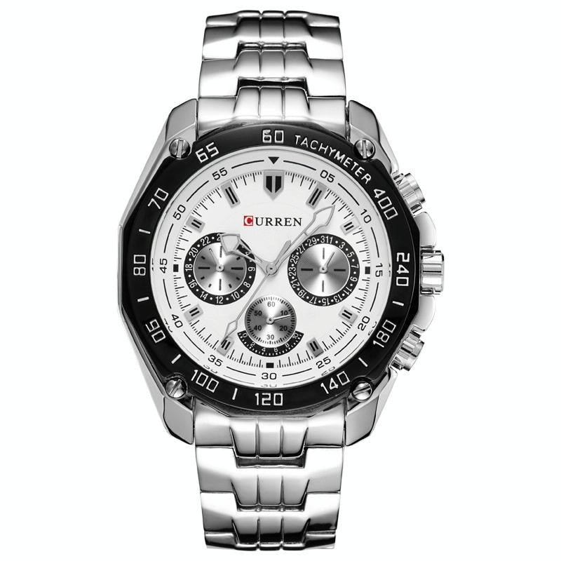 NNEDSZ Waterproof Quartz Watch For Men - Casual Business Style - White Shell Black