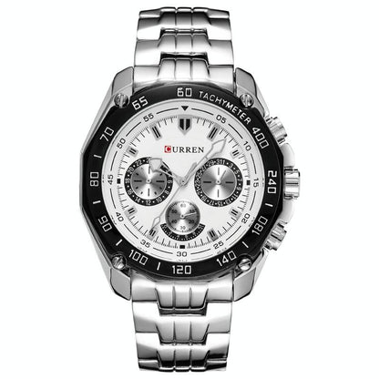 NNEDSZ Waterproof Quartz Watch For Men - Casual Business Style - White Shell Black