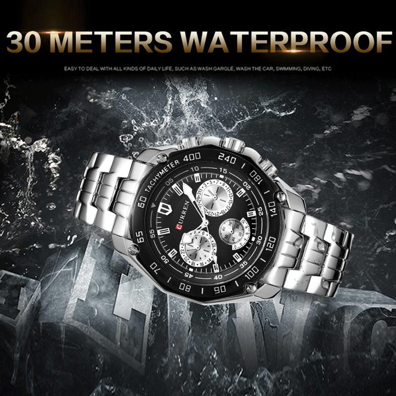 NNEDSZ Waterproof Quartz Watch For Men - Casual Business Style - White Shell Black