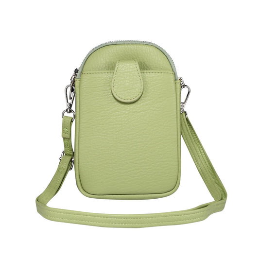 NNEDSZ Litchi Texture Phone Crossbody Bag Leather Case For 5.5 Inch - 7.2 Inch Phones - Green-0