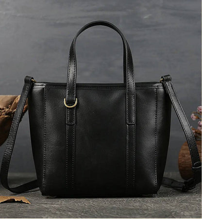 Vintage Antic Leather Shopping Tote Bag