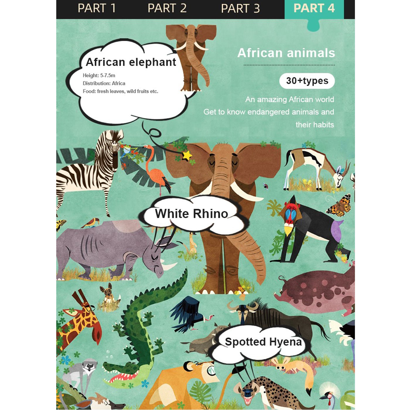 African Animals 126pcs