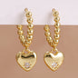 Vintage Gold Heart Earrings High-end Sense Of Light Luxury Women