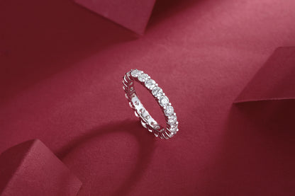 A Fleeting Glimpse - A Wedding Ring Set With Top-quality Moissan S925 Silver And Platinum-plated Diamond Can Be Inspected With A Diamond Pen