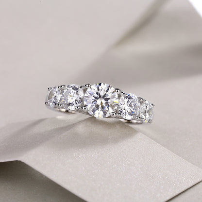 Deep Affection - Set With 1-carat Top-quality Moissanite S925 Silver And Platinum-plated Diamond Wedding Ring. The Ring Can Be Tested With A Diamond Pen In Gold And Rose Gold