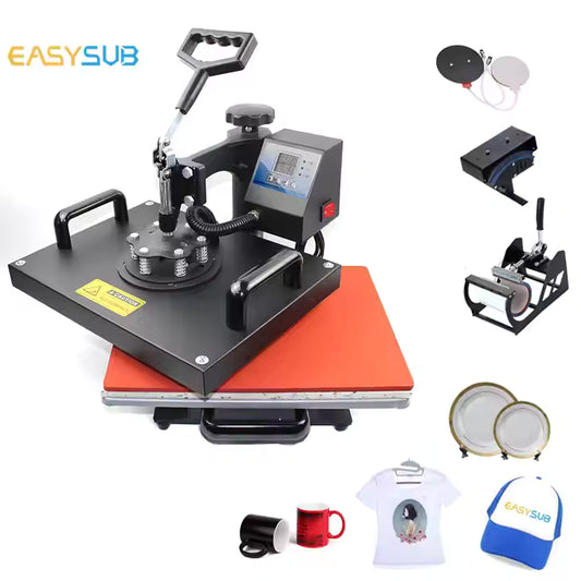 Easysub 5-in-1 Combo Heat Press Machine – Sublimation Printing for T-Shirts, Mugs, Plates, and Caps