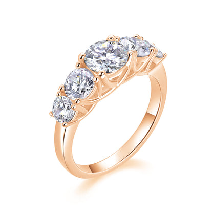 Deep Affection - Set With 1-carat Top-quality Moissanite S925 Silver And Platinum-plated Diamond Wedding Ring. The Ring Can Be Tested With A Diamond Pen In Gold And Rose Gold