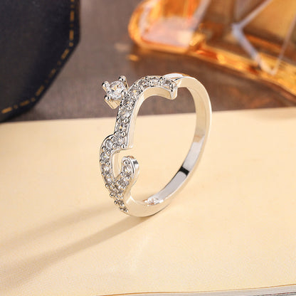 Simple Full Diamond Row Rose Gold Split Ring